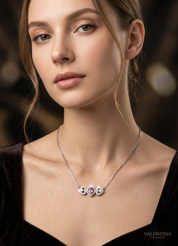 Pink Morganite & Pavé Diamond Sterling Silver Bolo Bracelet - Adjustable Infinity Heart Design